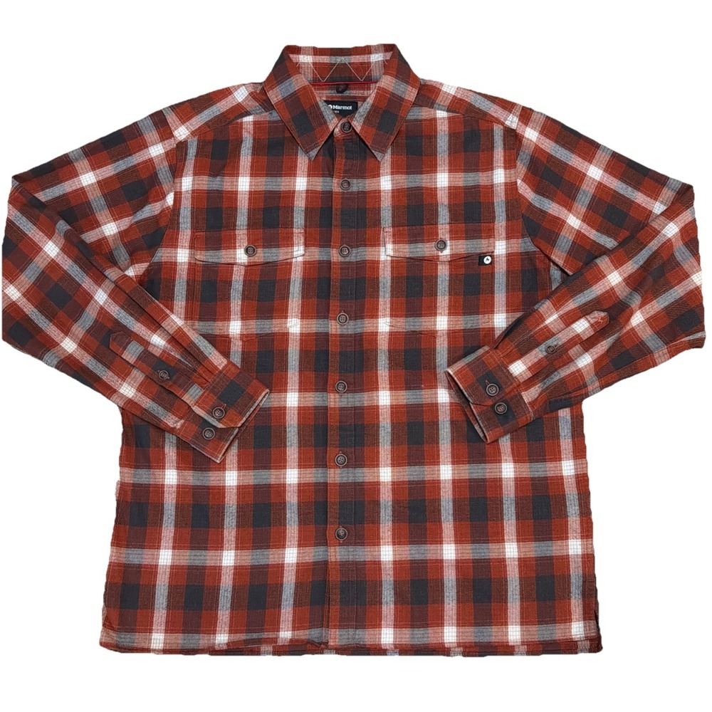 Marmot‎ Men's Large Plaid Movatn Heavyweight Long Sleeve Flannel Shirt